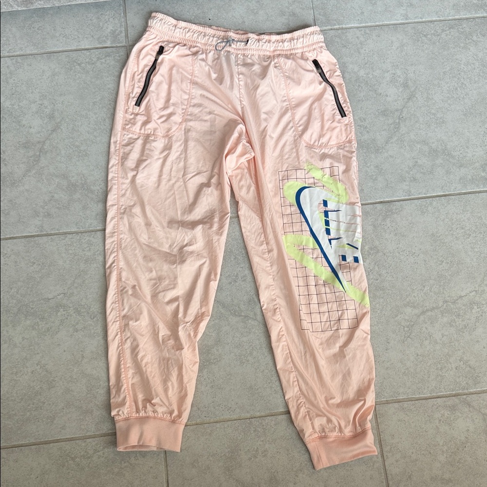 Nike Pink Joggers with Graphic Design